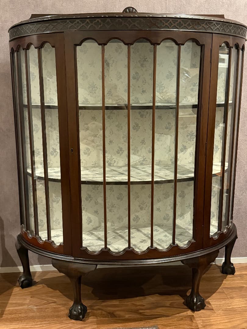 1890年代イギリス製アンティーク　ヴィクトリアン　ウォルナット　キャビネット