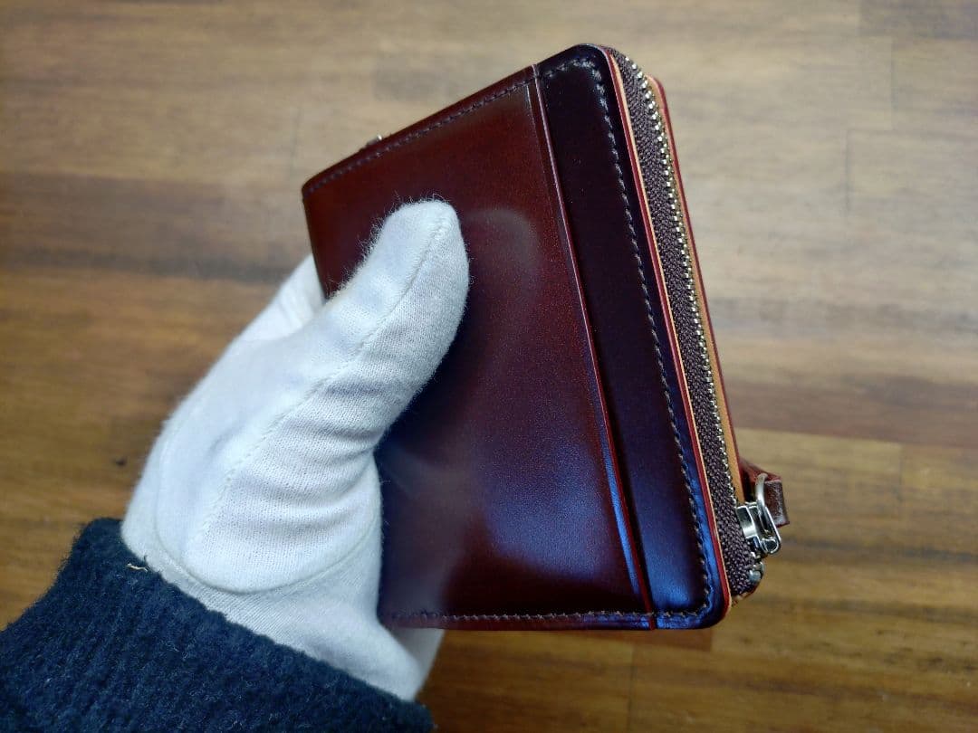 今*田様 売り切ります！GANZO コードバン Lファスナー 二つ折り 財布 ヘ