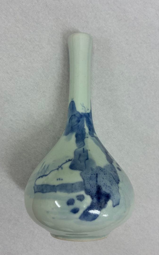 薩摩 平佐焼 青白釉花瓶　花器　花入れ
