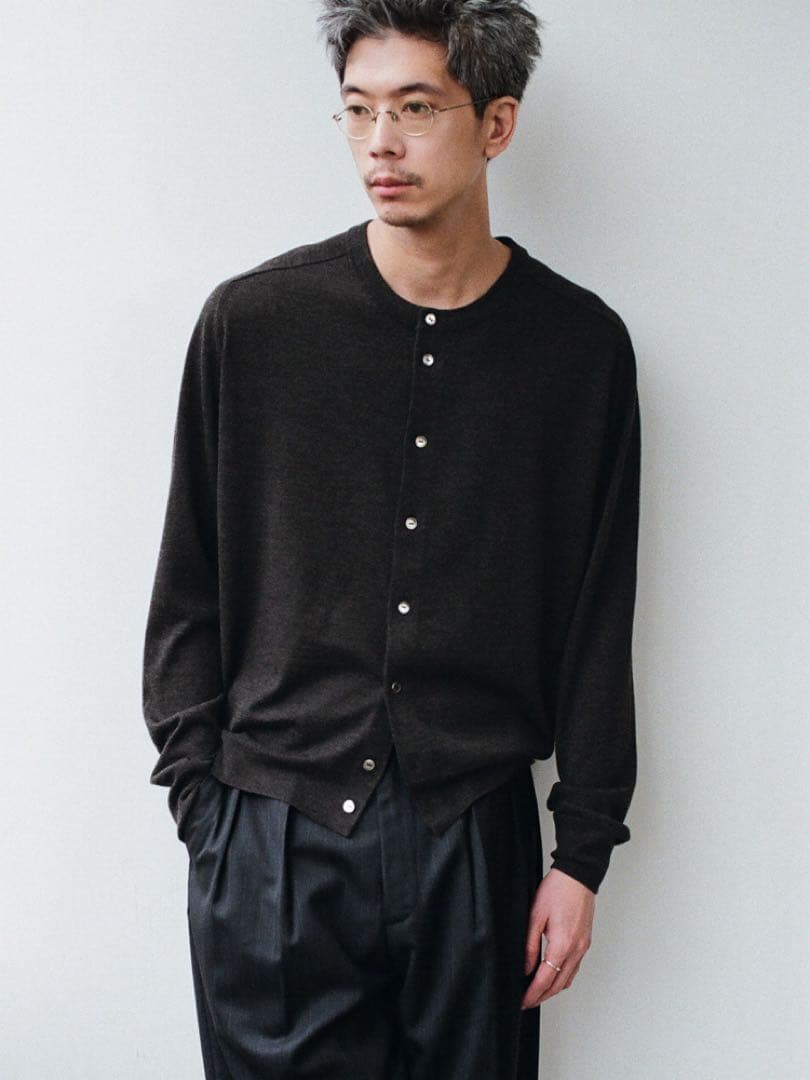 【おーてる】LIDNM W/Si/Ca 18G Crew Cardigan