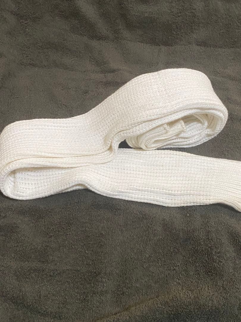 白リブ編みルーズソックス 140cm 使用感あり