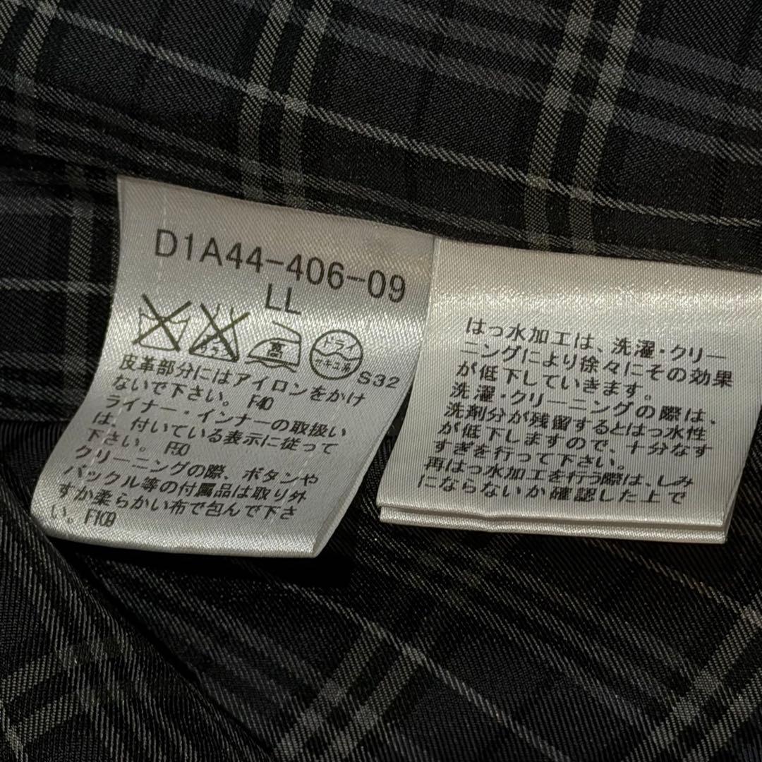 バーバリーブラックレーベル　トレンチコート　ノバチェック　ロゴ刻印釦　黒　XL