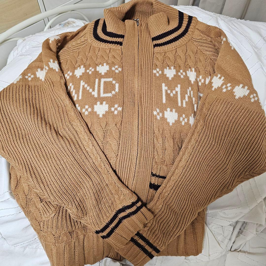 Mary knit cowichan　ブラウン