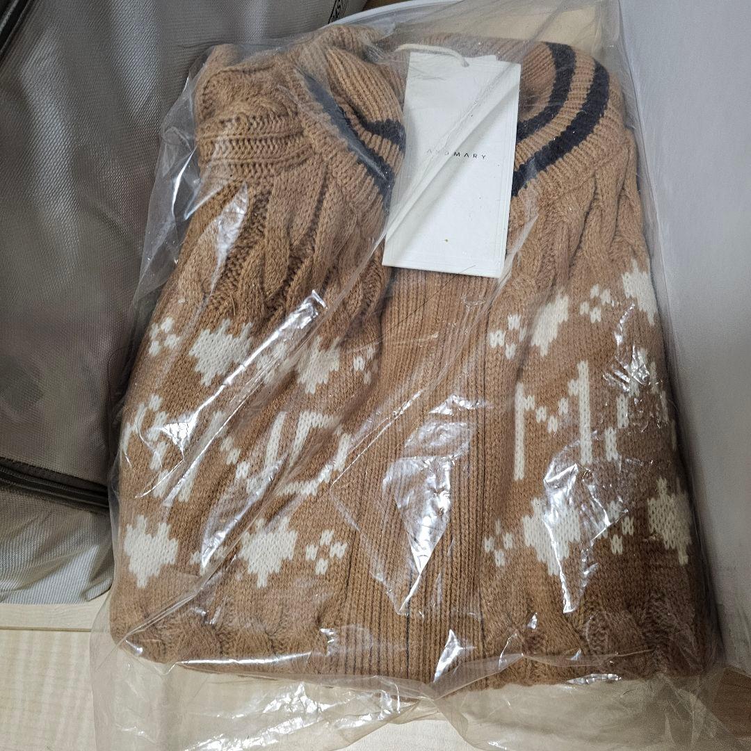 Mary knit cowichan　ブラウン