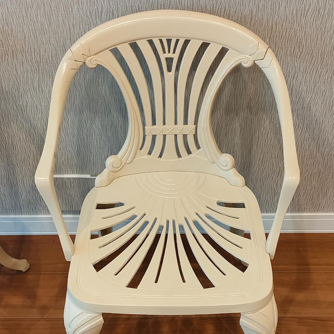 〈未使用〉ヒカリ　アームチェア　シェラトン　鋳物　2脚セット