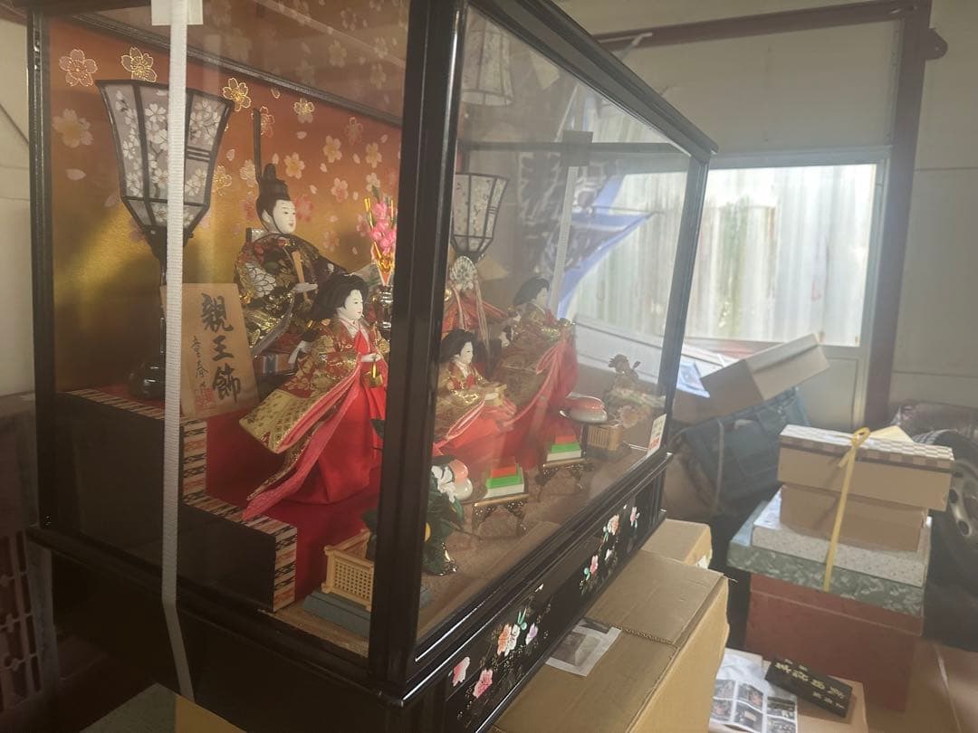 西陣織 五人飾り 雛人形 ガラスケース入り 高級ひな人形 桃の節句