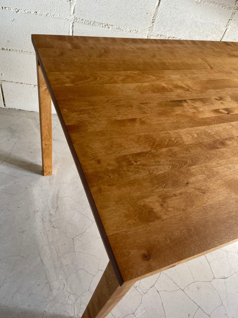 無印良品 MUJI ダイニングテーブル　バーチ材無垢　145サイズ　引出し付