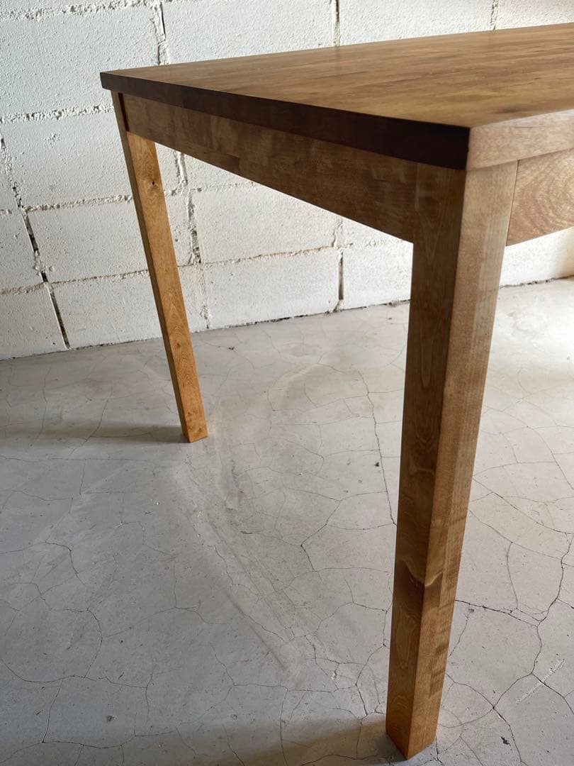 無印良品 MUJI ダイニングテーブル　バーチ材無垢　145サイズ　引出し付