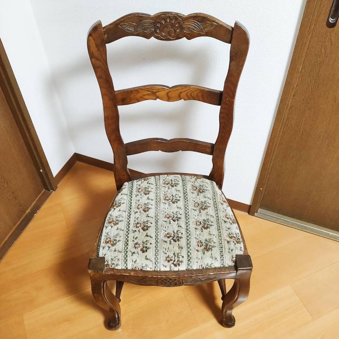 木製 アンティークデスクチェア ヴィンテージ 椅子 海外輸入家具 東欧製 猫脚