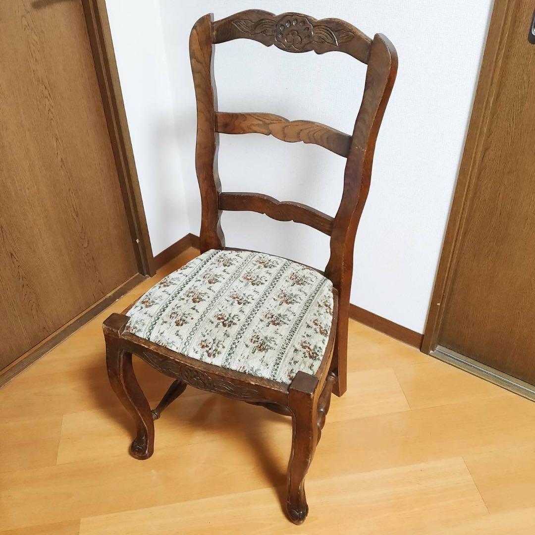 木製 アンティークデスクチェア ヴィンテージ 椅子 海外輸入家具 東欧製 猫脚