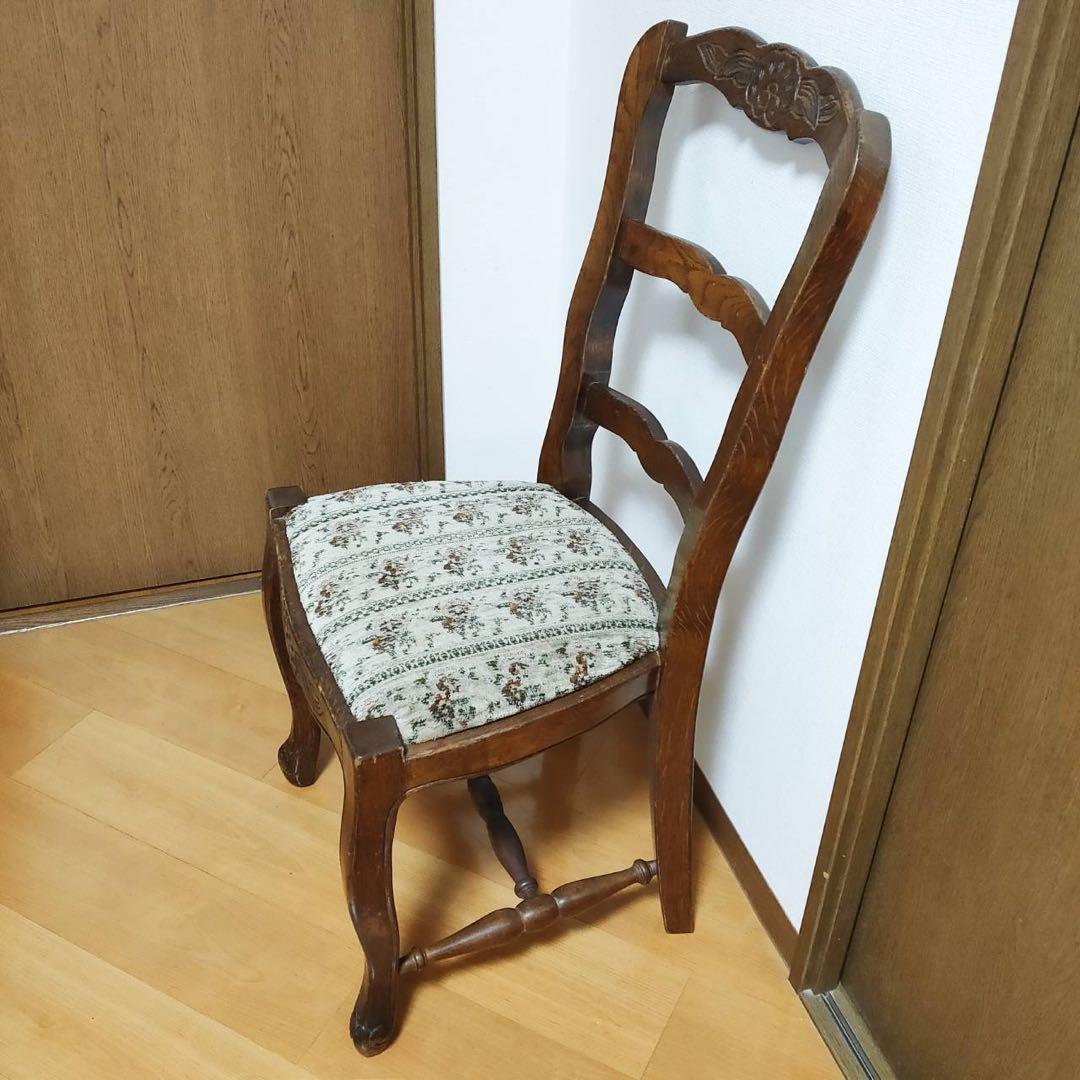 木製 アンティークデスクチェア ヴィンテージ 椅子 海外輸入家具 東欧製 猫脚