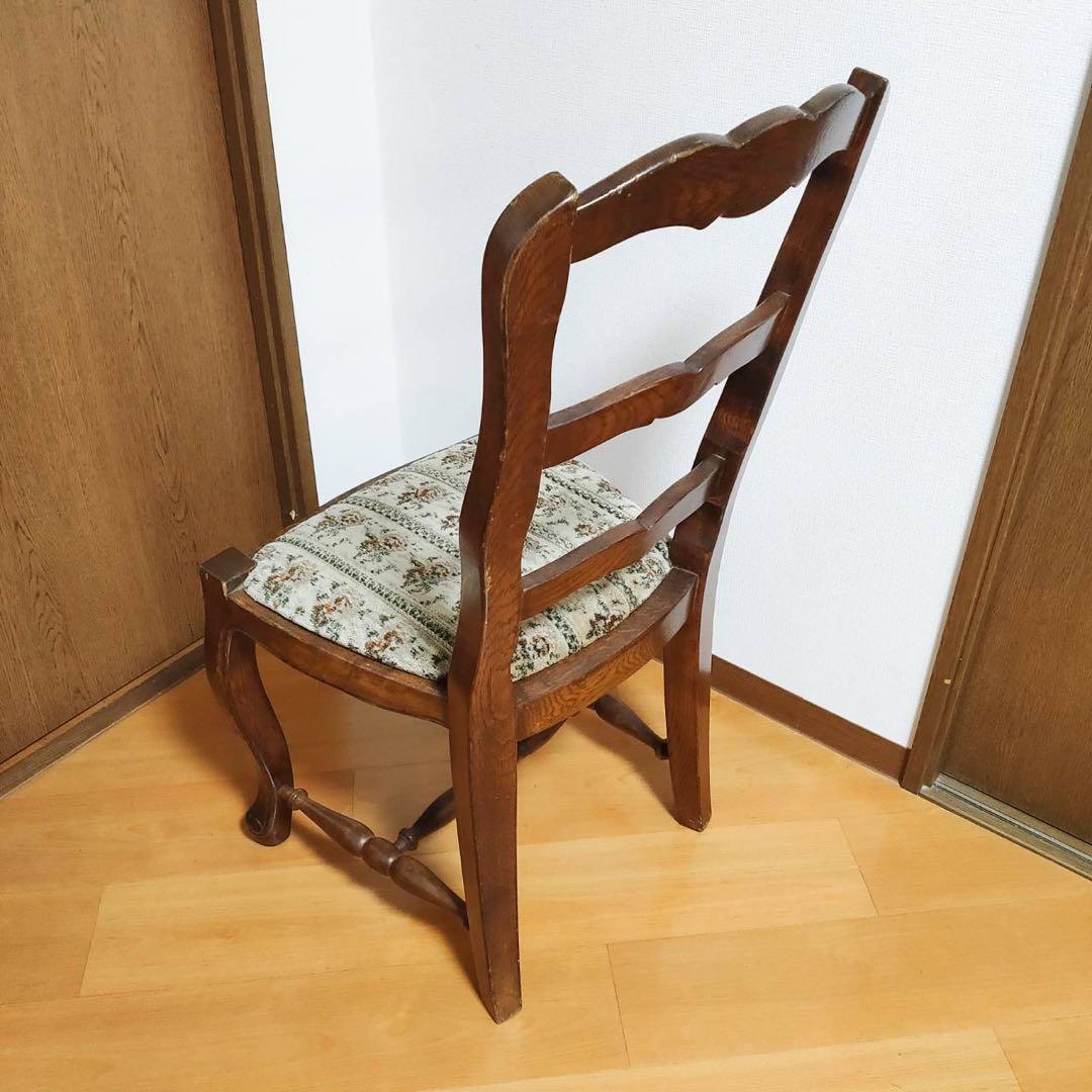木製 アンティークデスクチェア ヴィンテージ 椅子 海外輸入家具 東欧製 猫脚