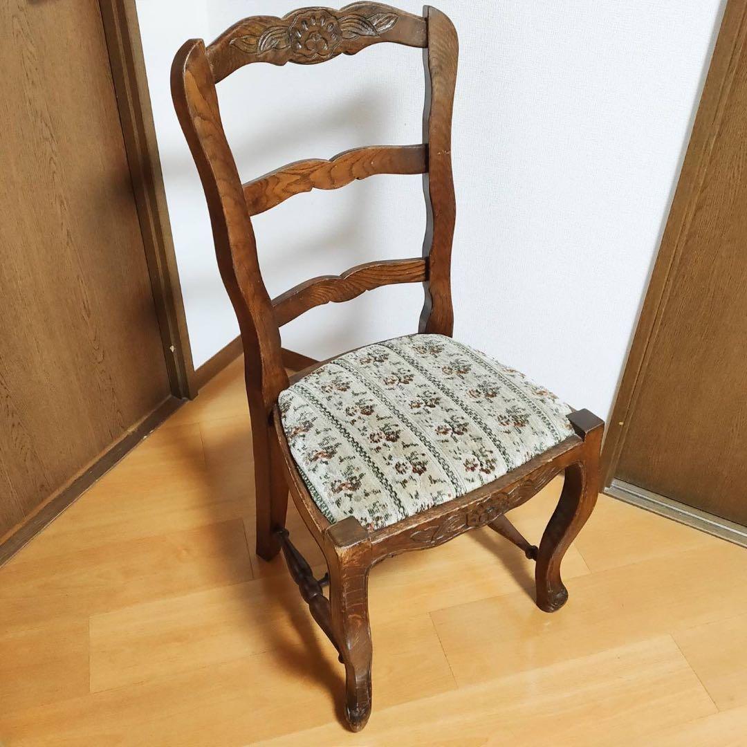 木製 アンティークデスクチェア ヴィンテージ 椅子 海外輸入家具 東欧製 猫脚