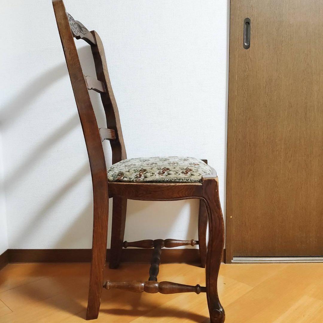 木製 アンティークデスクチェア ヴィンテージ 椅子 海外輸入家具 東欧製 猫脚