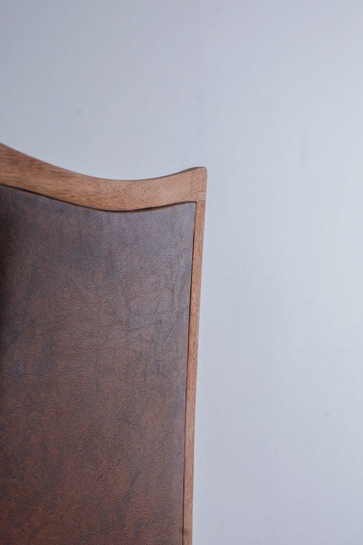 ナラ 無垢材　レザーチェア ダニングチェア　マルニ木工 古家具　アンティーク