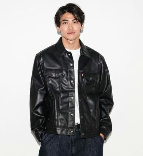 希少®️タブ‼️未使用級 リーバイスプレミアム　レザートラッカージャケット