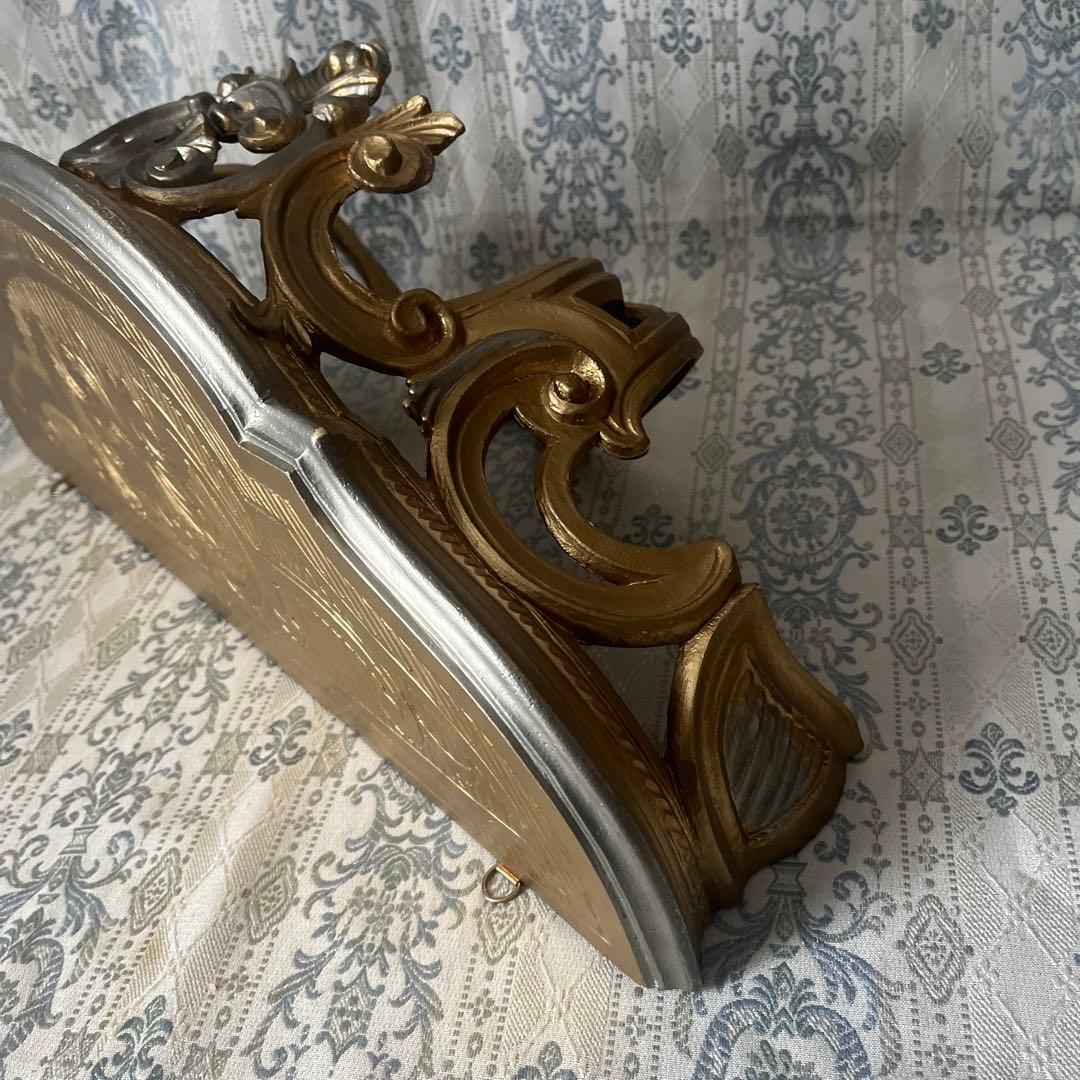 イタリア製 壁掛けコンソール② ウォールシェルフ ロココ調 アンティーク金色