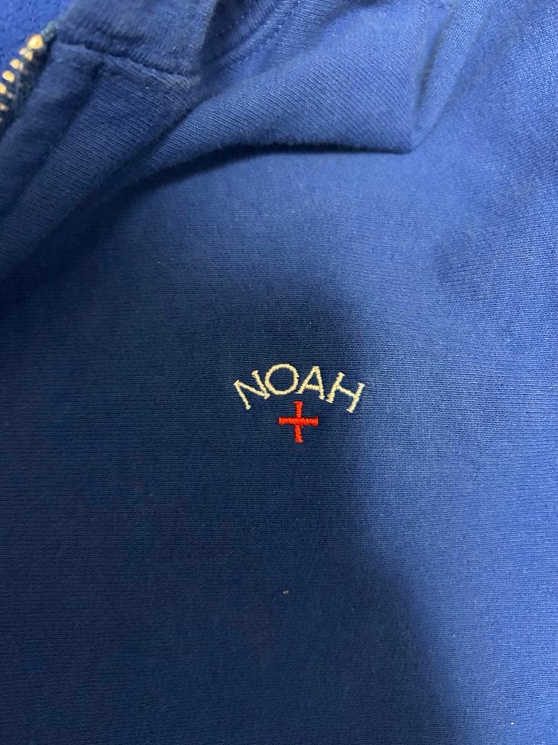 NOAH ブルー　フルジップパーカーM 短丈