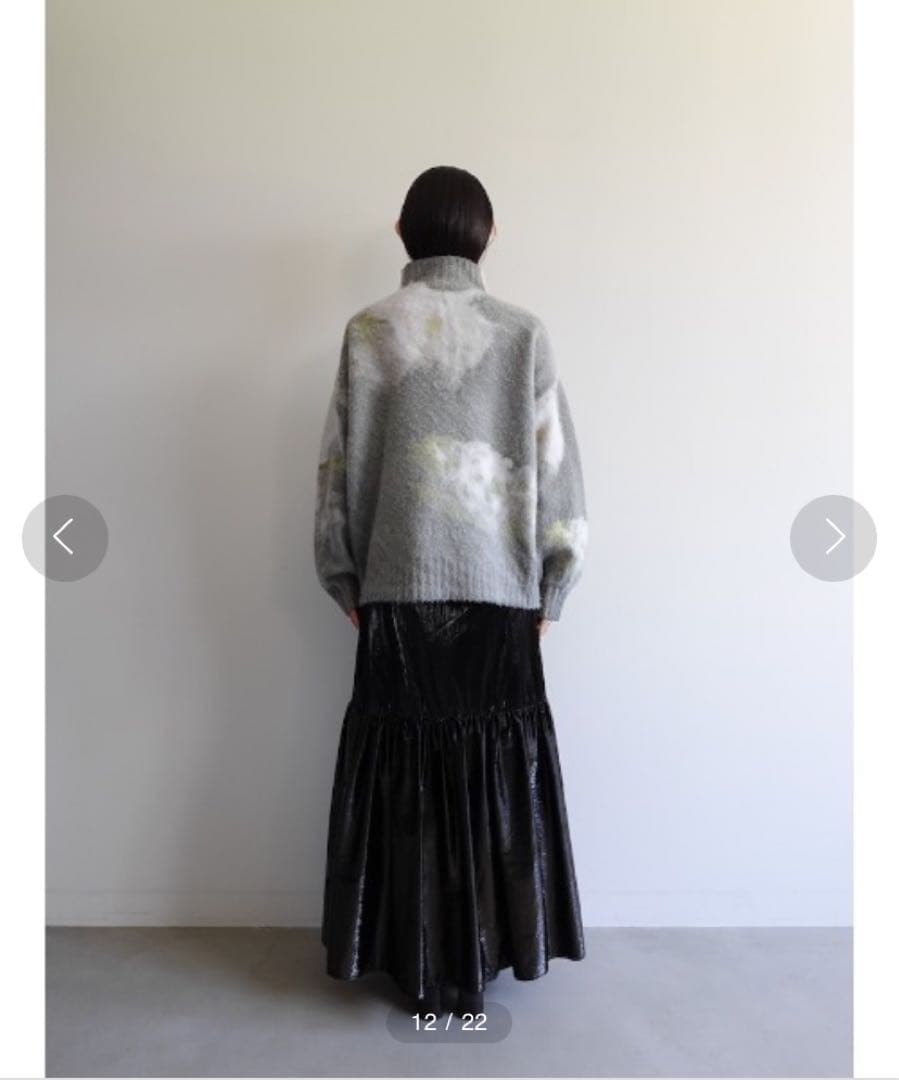 【sahara】フラワープリントハーフジップニット【美品・値下げ】