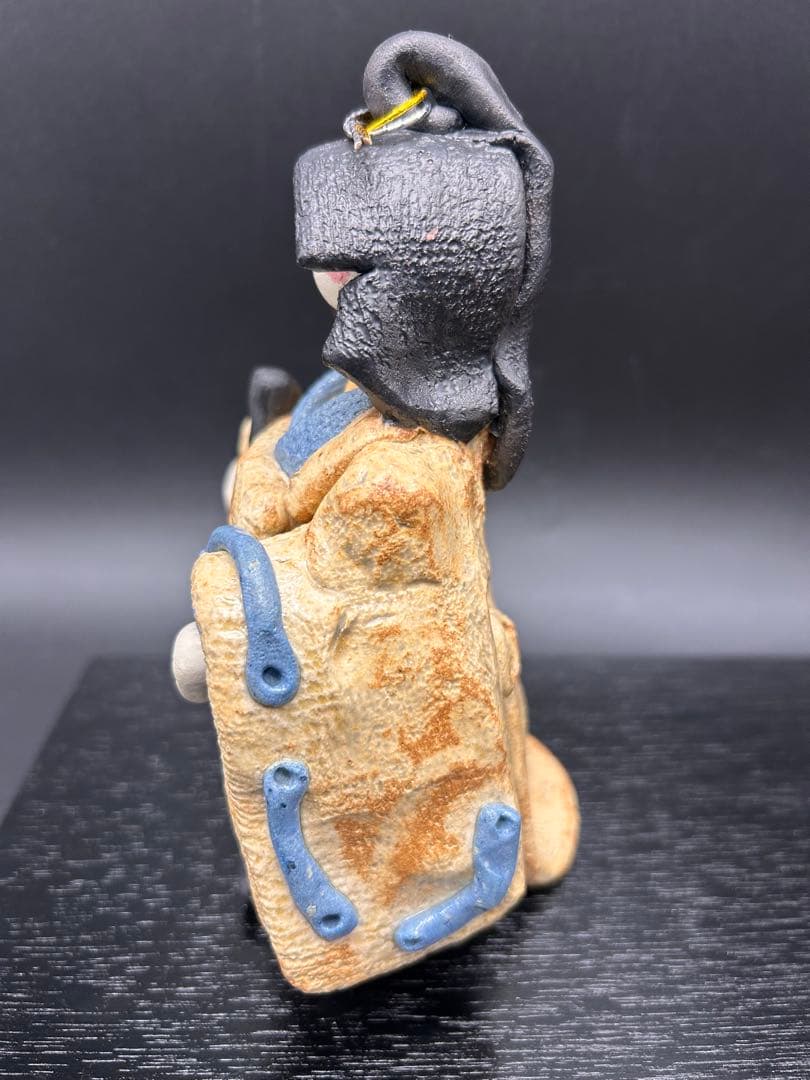 【希少】雛人形　水野雅子 作家もの　「灰釉雅子雛」　陶器　箱付き　瀬戸焼　雅窯