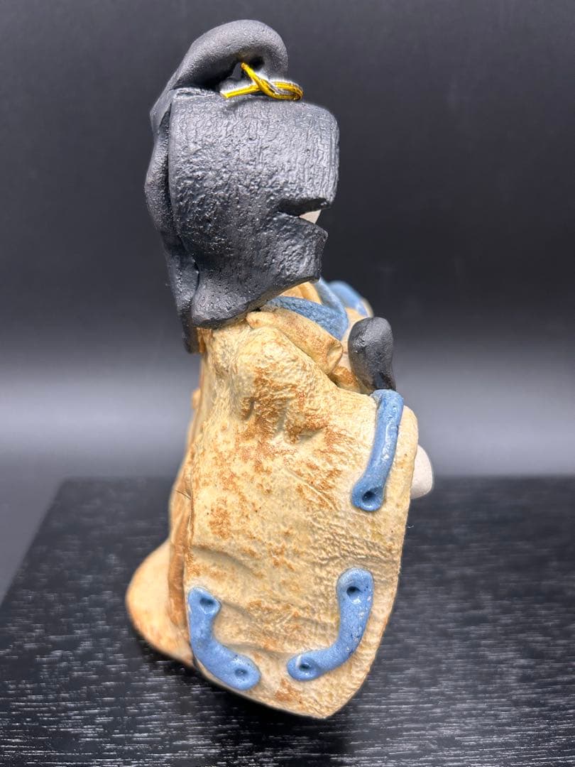 【希少】雛人形　水野雅子 作家もの　「灰釉雅子雛」　陶器　箱付き　瀬戸焼　雅窯