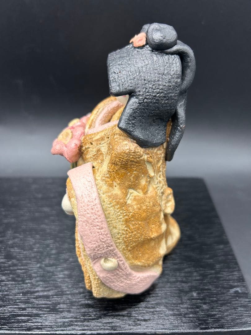 【希少】雛人形　水野雅子 作家もの　「灰釉雅子雛」　陶器　箱付き　瀬戸焼　雅窯