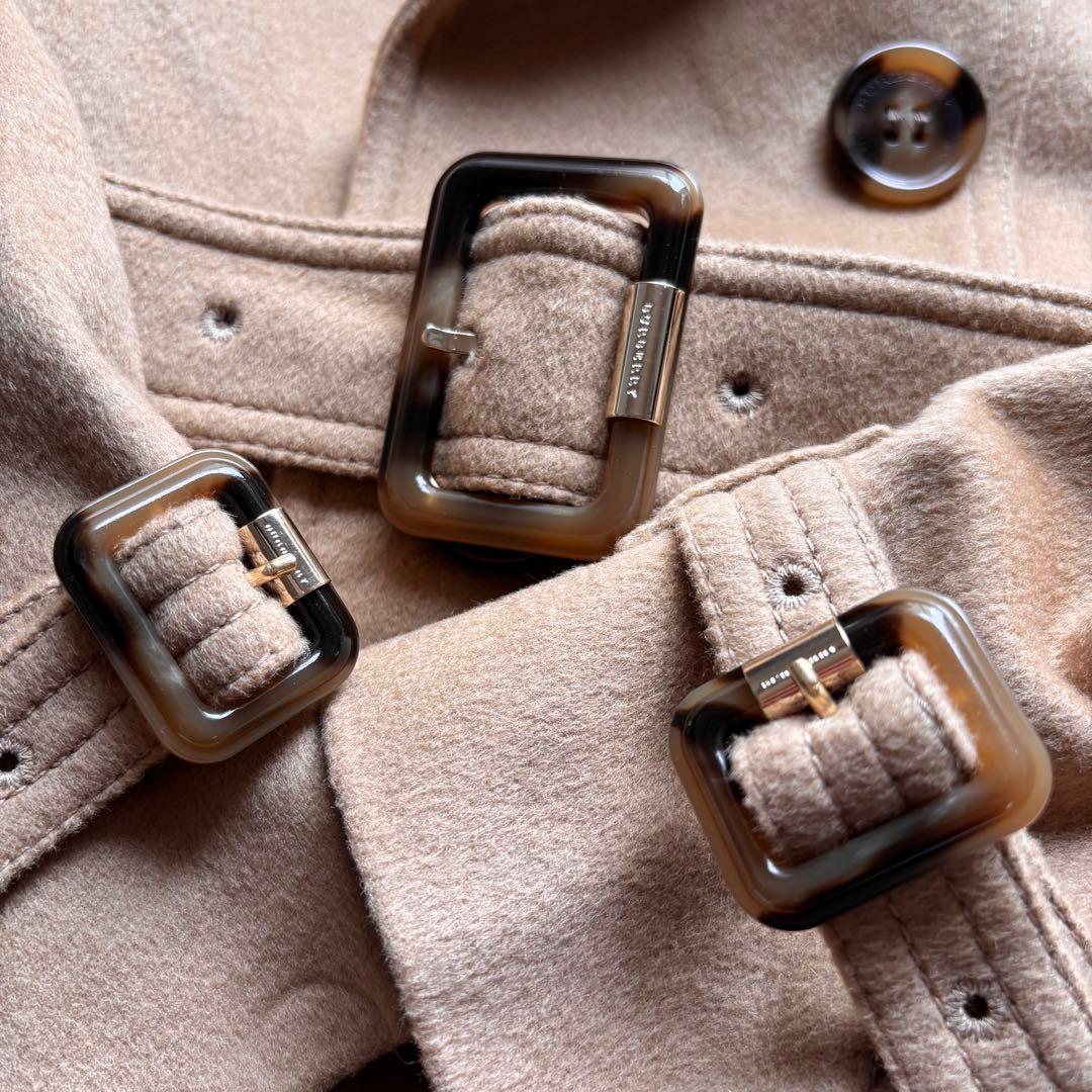 極美品　バーバリーロンドン　カシミヤ　ウール　ファー　コート　2way