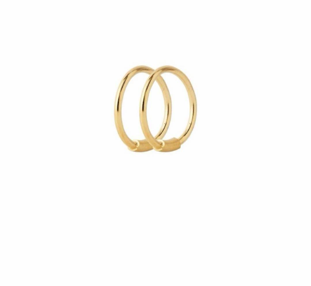 箱無しマリアブラック　Basic 8 Hoops ゴールド　ピアス　新品