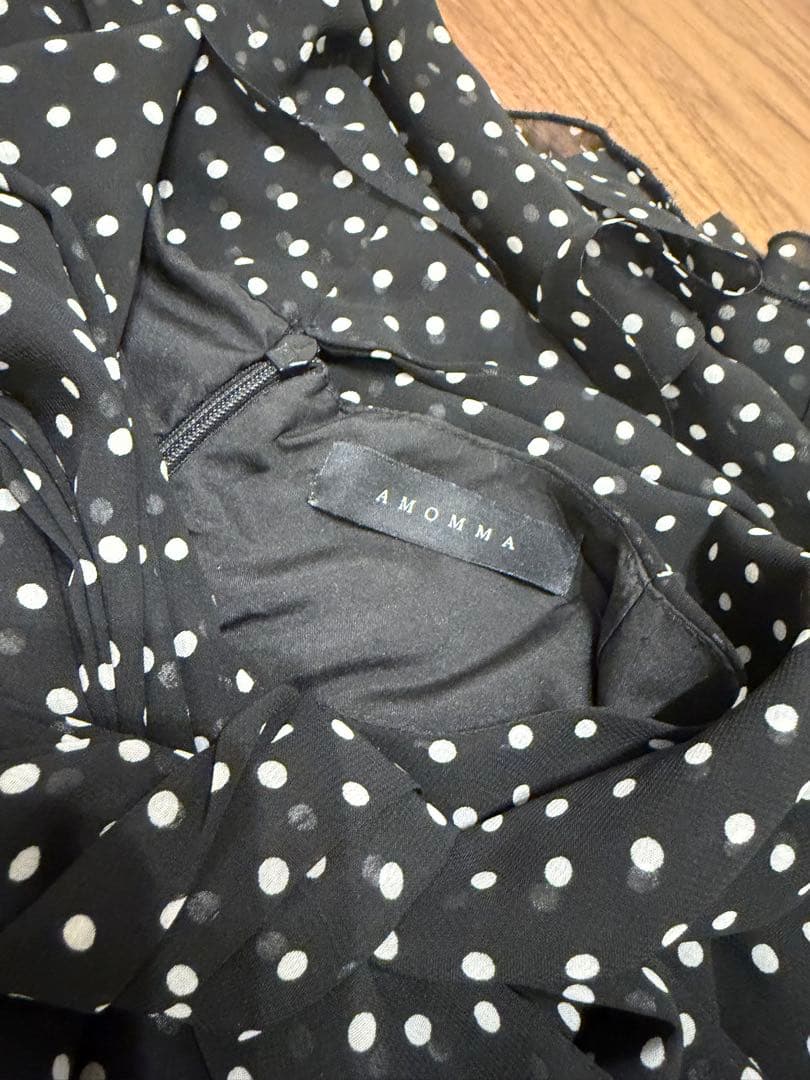 ワンピース Amomma ADELE DOT CIFFON TIE DRESS