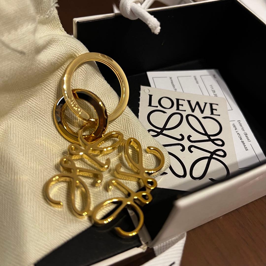 【新品】（定価4.9万）LOEWE アナグラムリングキーホルダー ゴールド