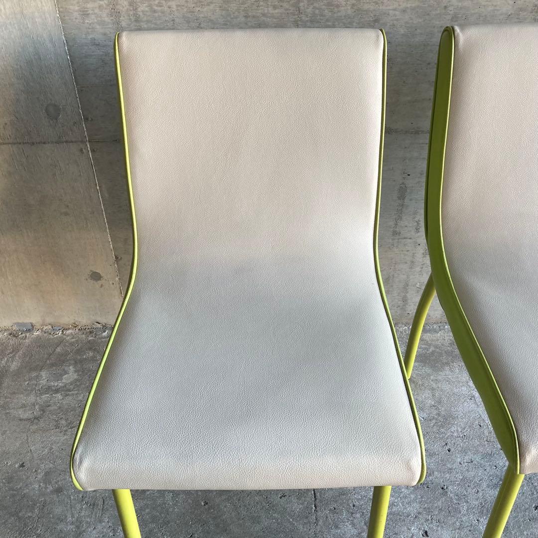 PROCEED チェア 椅子 背もたれ 2脚 ホワイト グリーン ポップ レトロ