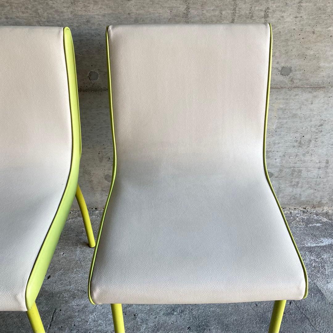 PROCEED チェア 椅子 背もたれ 2脚 ホワイト グリーン ポップ レトロ