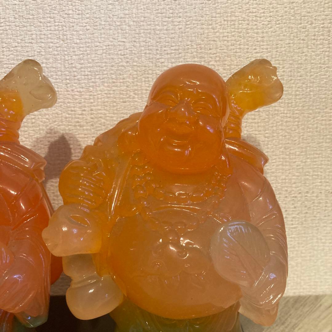 布袋様の置物（高さ18cm）2体セット