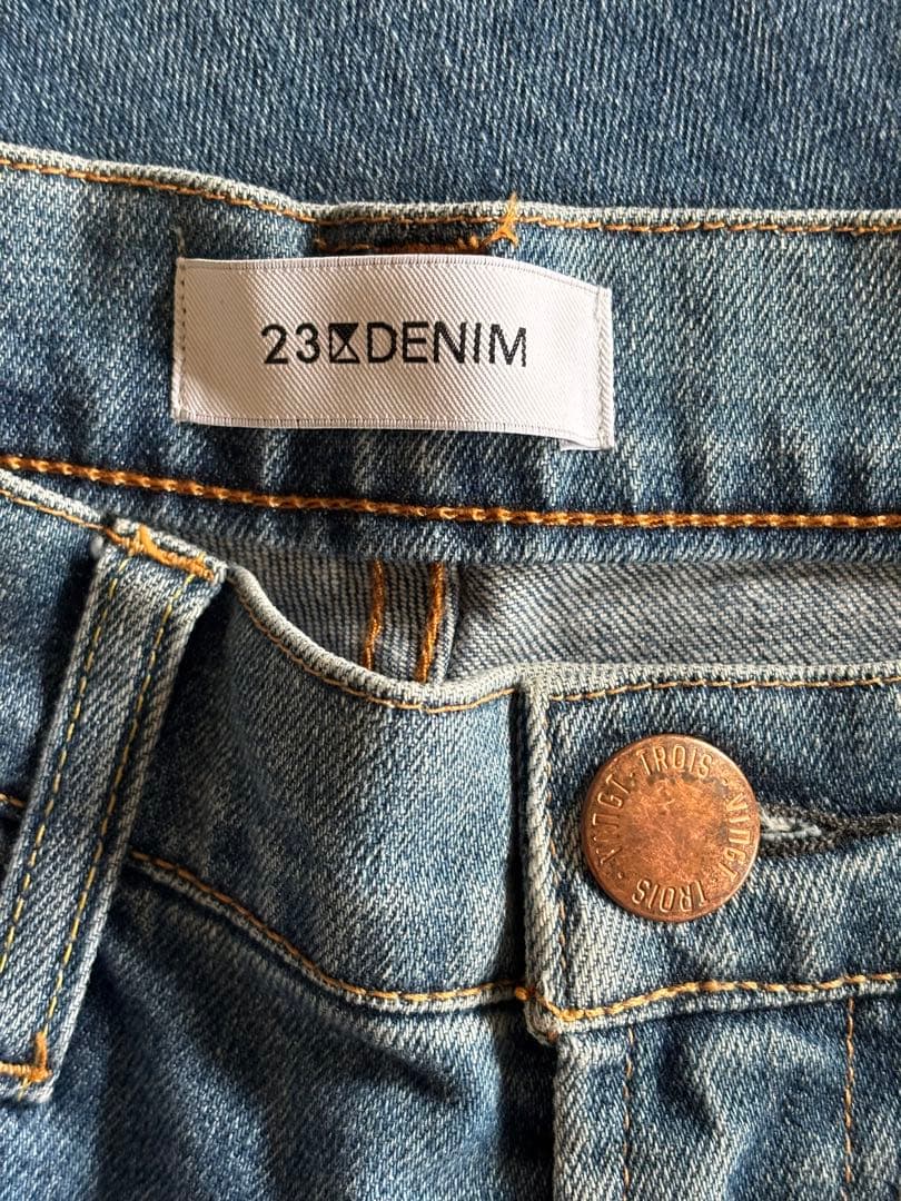23区 DENIM ボーイズテーパードデニムパンツ 38 スカイブルー系