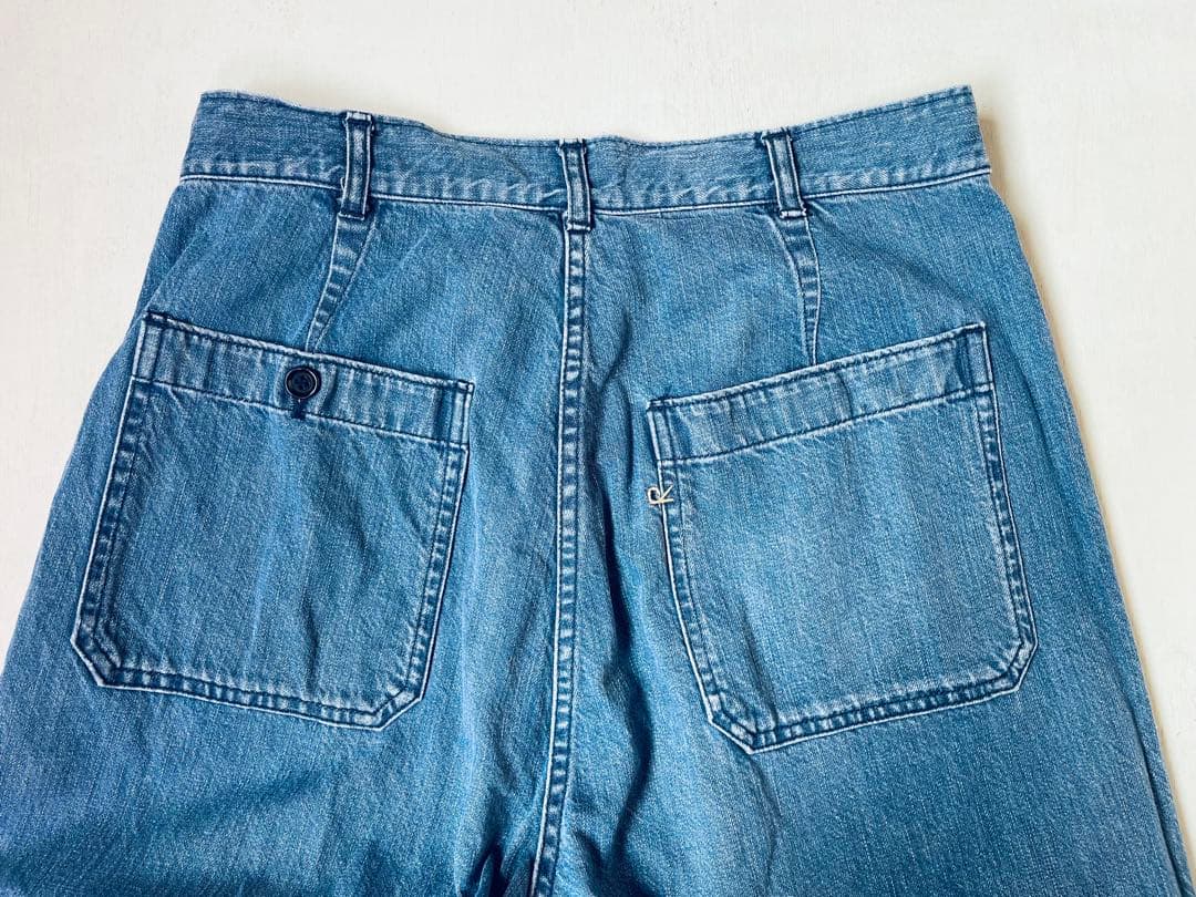 45R 麦デニムの4ポケットパンツ(加工) デニム　パンツ
