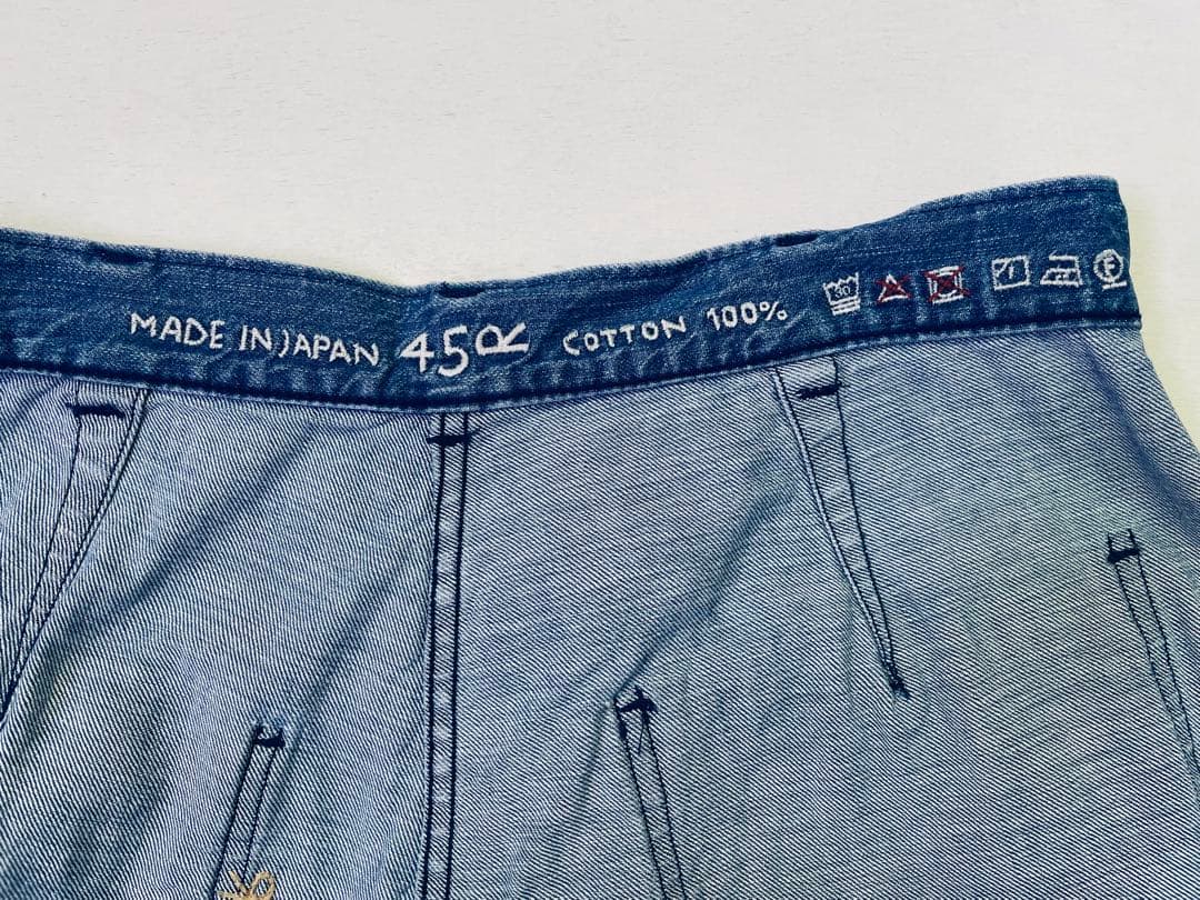 45R 麦デニムの4ポケットパンツ(加工) デニム　パンツ