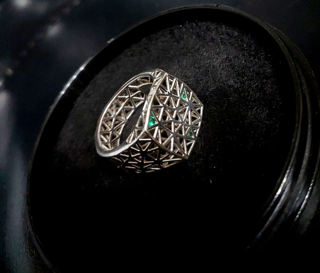アクセサリー Tom Wood Mesh Ring Fern Green