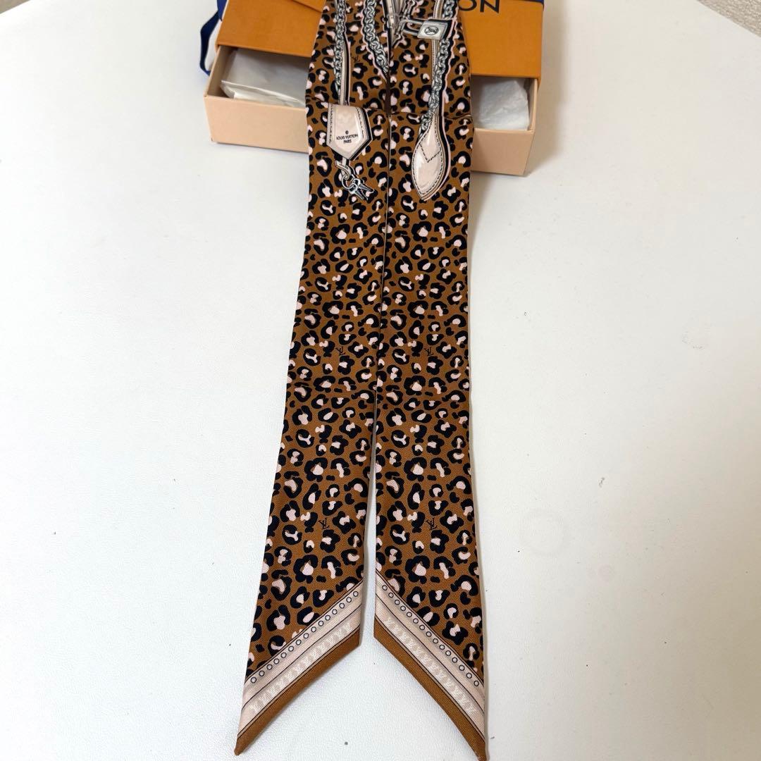 LOUIS VUITTON レオパード柄スカーフ ヴィトン バンドー ヒョウ柄