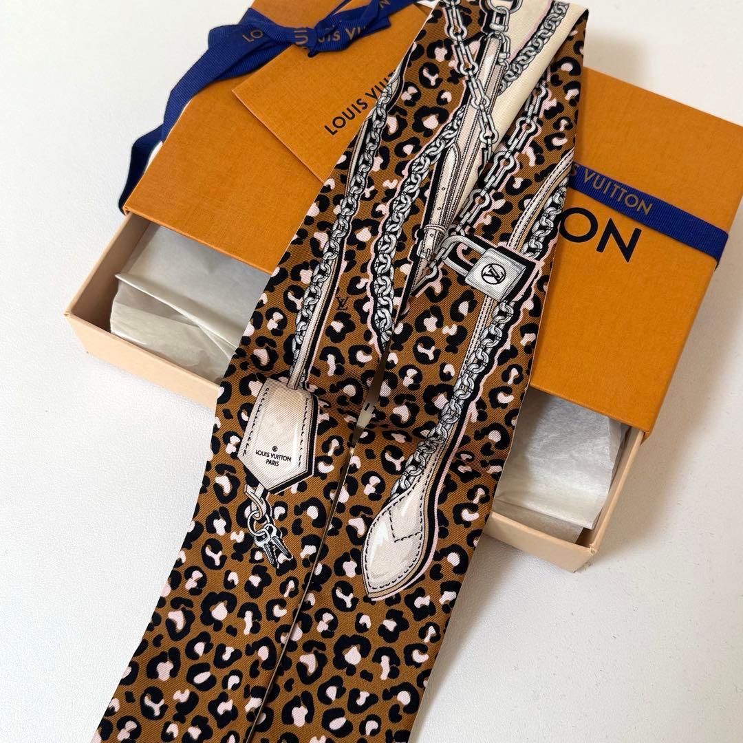 LOUIS VUITTON レオパード柄スカーフ ヴィトン バンドー ヒョウ柄