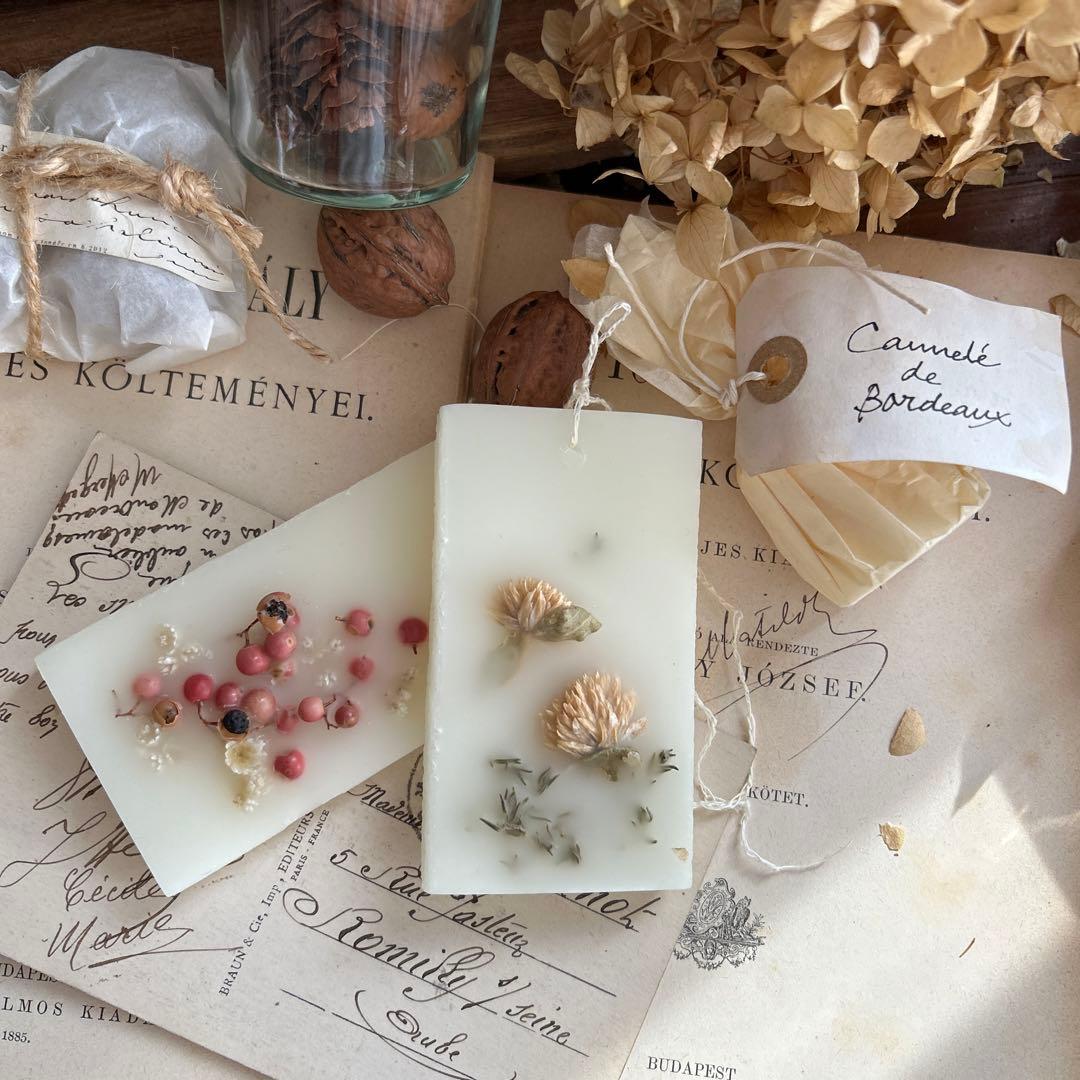 card_ya 蜜蝋のボタニカルタブレット キャンドル