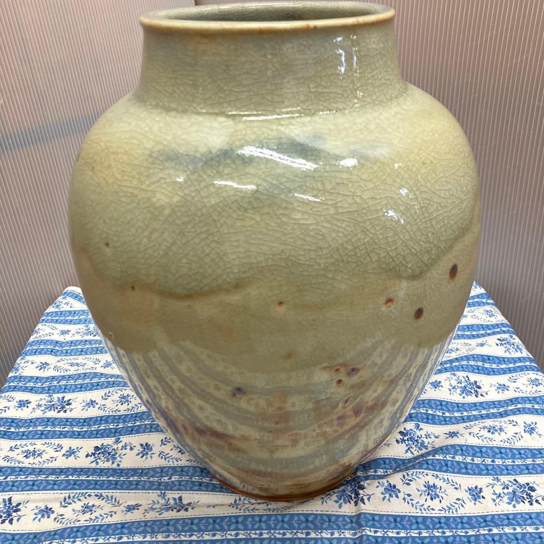 華道道具　灰釉壺　S62KYT