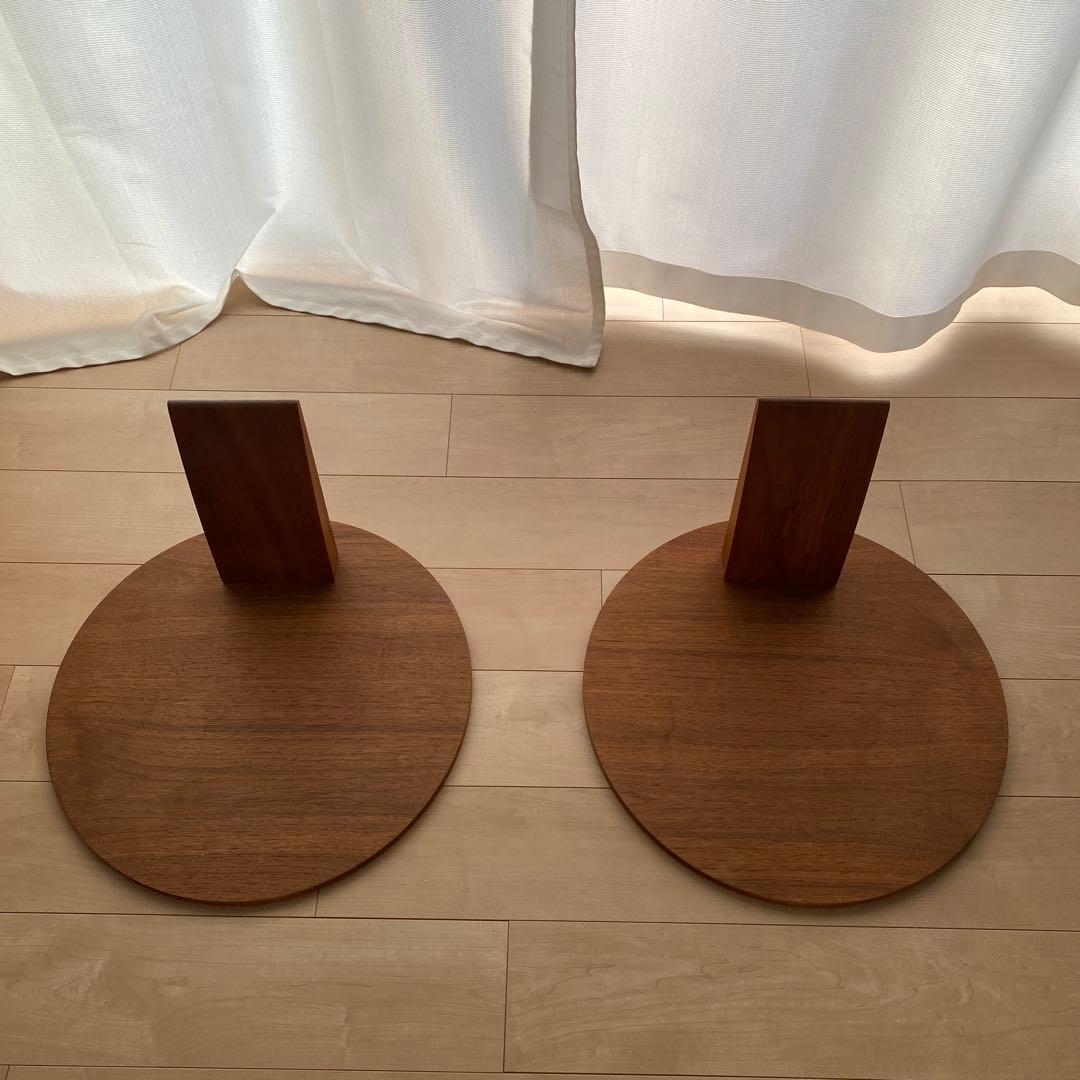 【2脚セット】モダンデザイン 木製座椅子 ブラウン