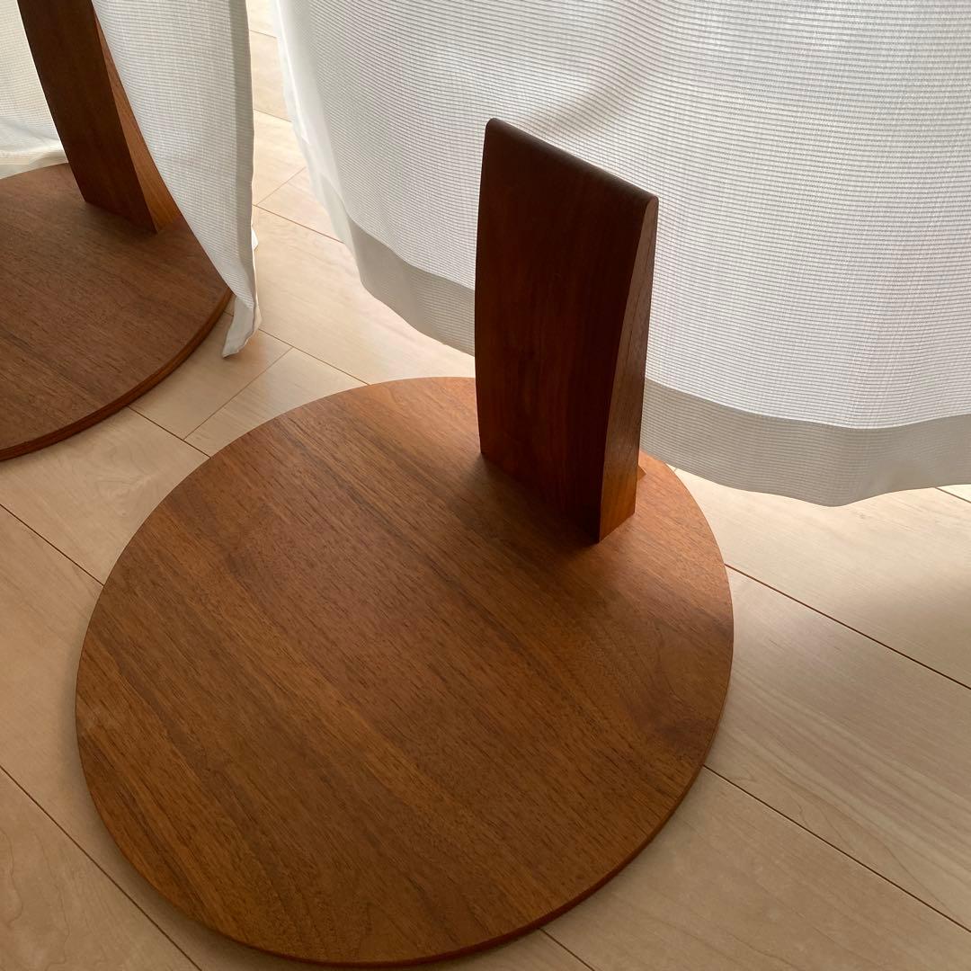 【2脚セット】モダンデザイン 木製座椅子 ブラウン