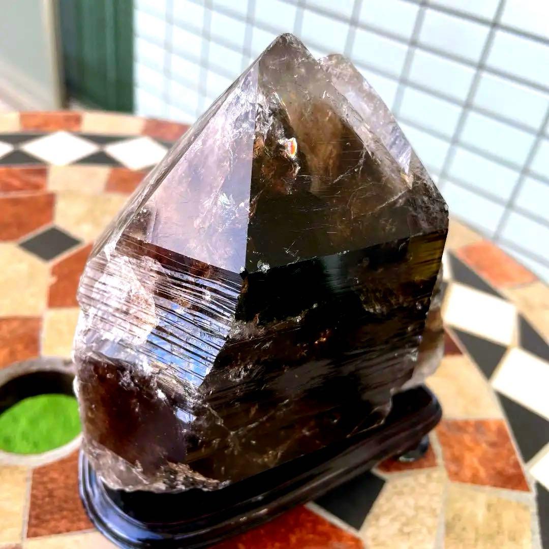 スモーキー　エレスチャル　クォーツ　ポイント　天然石　水晶　原石　パワーストーン
