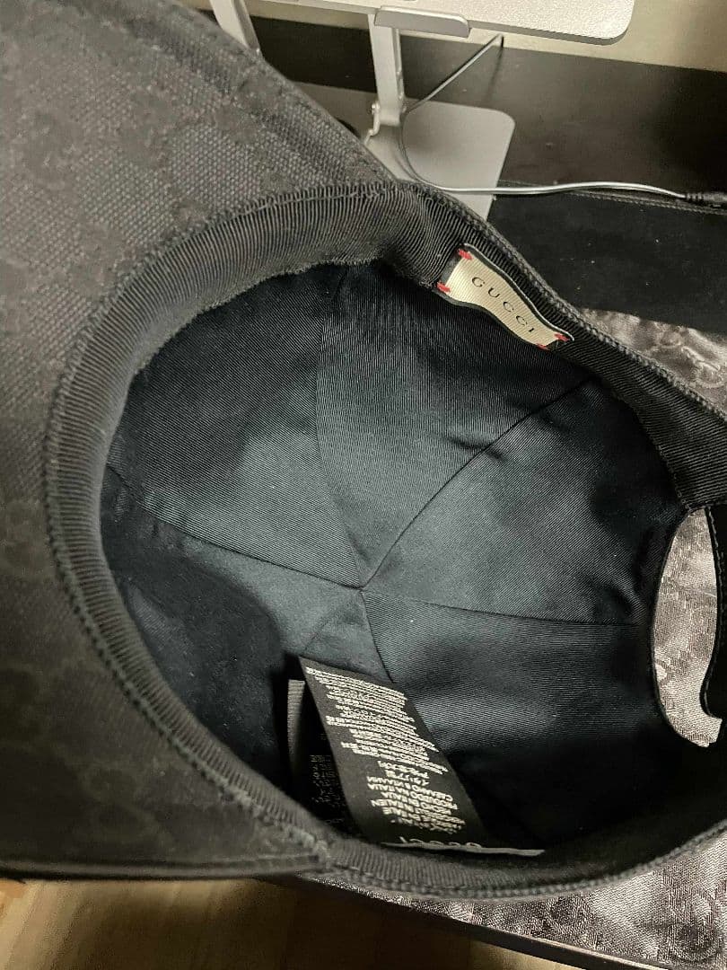 Gucci ブラック GGパターン ベースボールキャップ size M