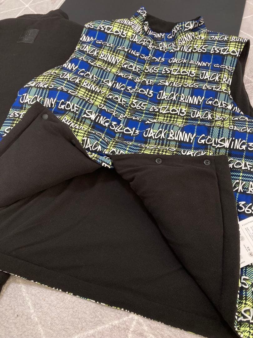 新品 パーリーゲイツ ジャックバニー リバーシブル中綿ベスト(6)LL/ライム