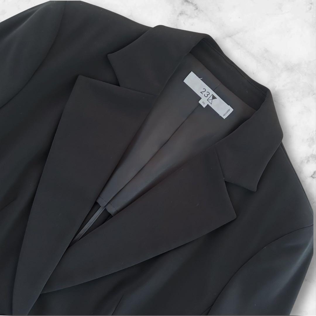 【美品】23区 セットアップ スーツ 3点セット 大きいサイズ 40 L 黒