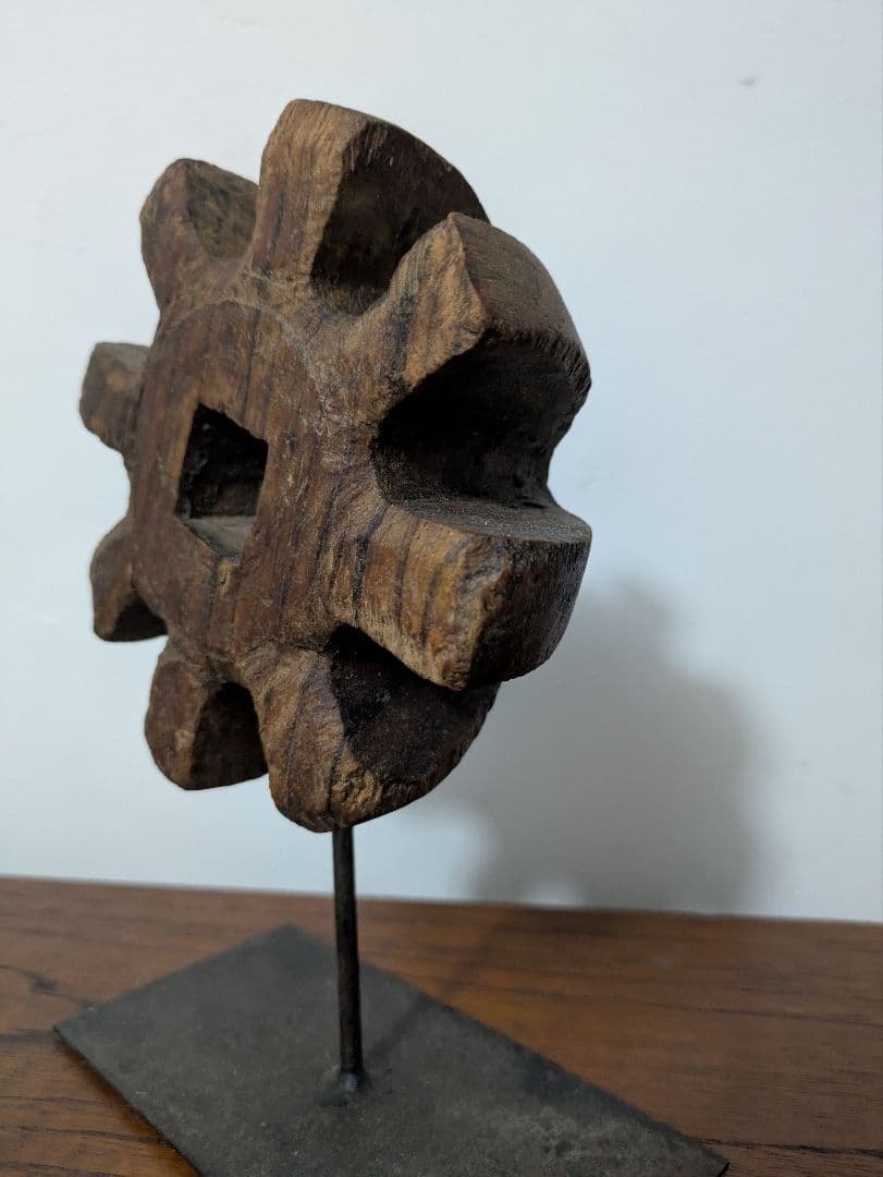 置物　アート　オブジェ　無垢　インド製　ヴィンテージ　アンティーク　木製