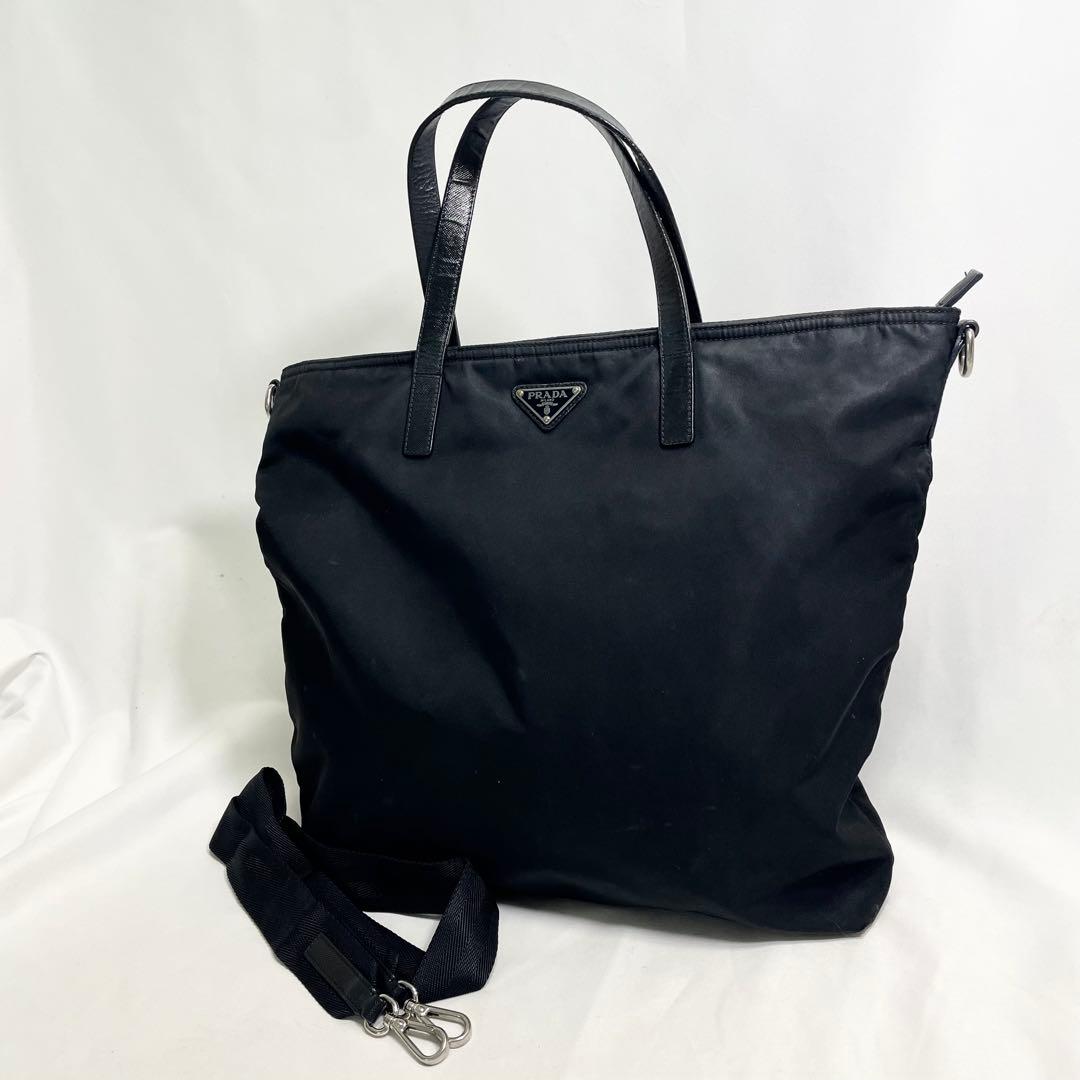 プラダ ナイロン 2way トートバッグ 三角ロゴ 金具 大容量 多機能 A4可