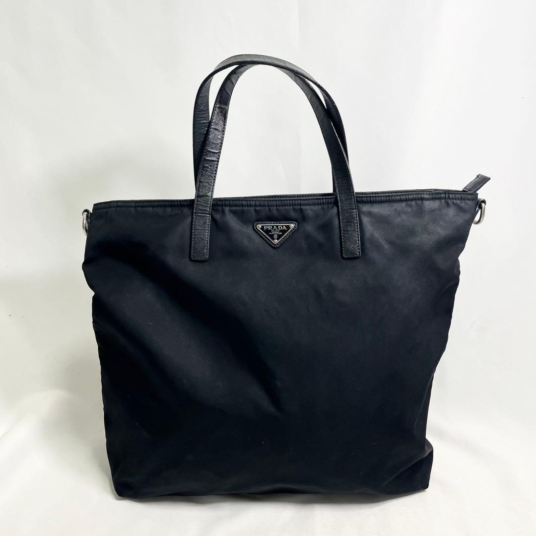 プラダ ナイロン 2way トートバッグ 三角ロゴ 金具 大容量 多機能 A4可